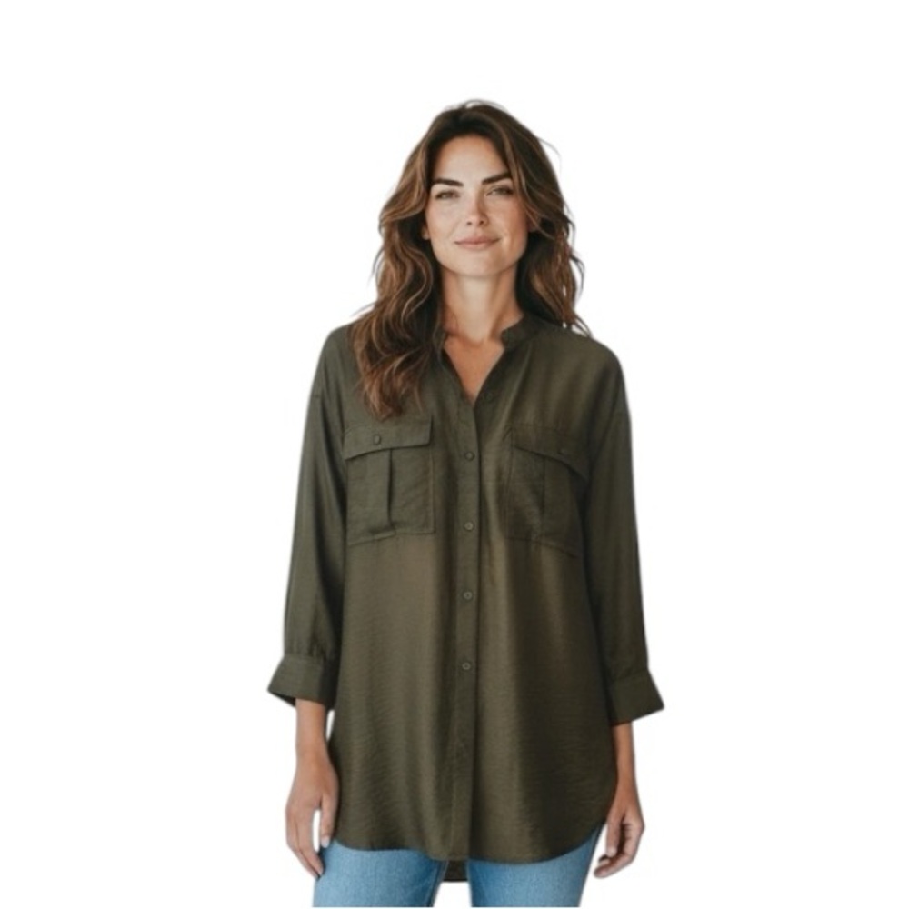 “Joie” dark gray blouse. Size small